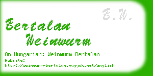 bertalan weinwurm business card